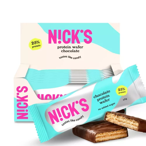 Nick's proteines ostyaszelet csokoládés csomag 5x40 g – gluténmentes, cukormentes, fehérjedús ostyaszelet