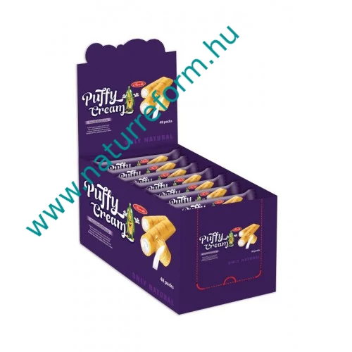 Puffy Cream Tejes krémmel töltött Gluténmentes kukoricarudacskák kínálóban 24X18 g