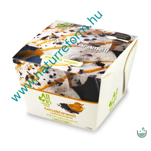 ALL IN natural food Keksz &amp; karamell jégkrém 120 g – Natur Reform