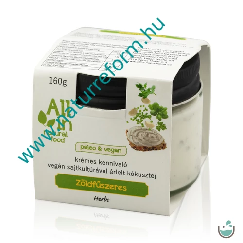 ALL IN natural food Zöldfűszeres vegán sajtkrém 160 g – Natur Reform