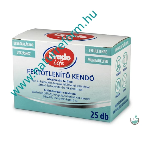 BradoLife Fertőtlenítő kendő 25 db – Natur Reform