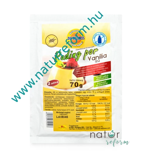 Dia-Wellness Vanília ízű pudingpor 70 g - Natur Reform