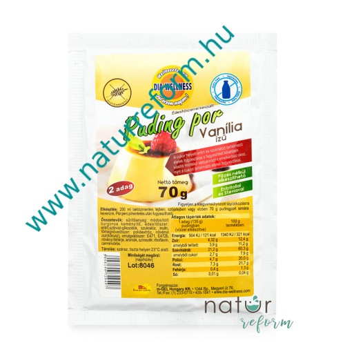 Dia-Wellness Vanília ízű pudingpor 70 g - Natur Reform