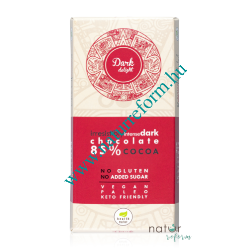 Health Market Dark Delight Étcsokoládé édesítőszerekkel (gluténmentes, vegán) 80 g – Natur Reform
