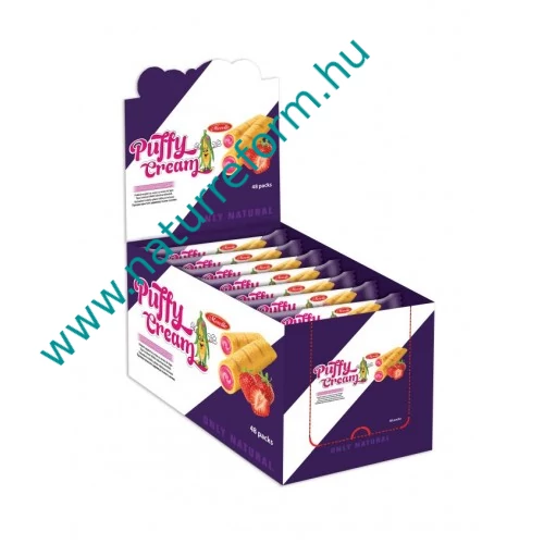 Puffy Cream Epres krémmel töltött Gluténmentes kukoricarudacskák kínálóban 24X18 g