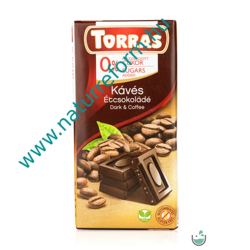 Torras Kávés vegán étcsokoládé hozzáadott cukor nélkül 75 g – Natur Reform