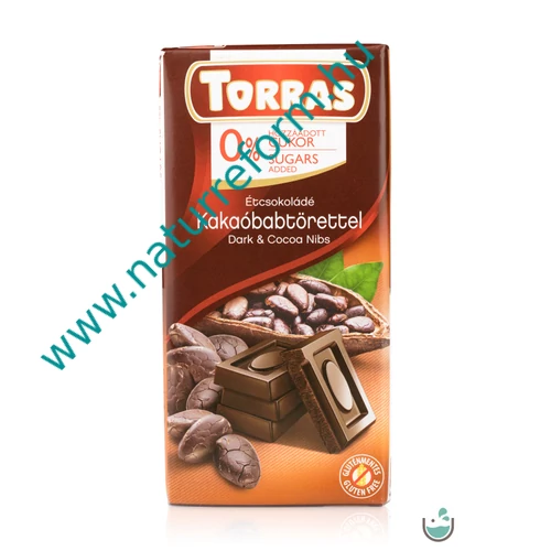 Torras vegán étcsokoládé kakaóbabtörettel hozzáadott cukor nélkül (gluténmentes) 75 g