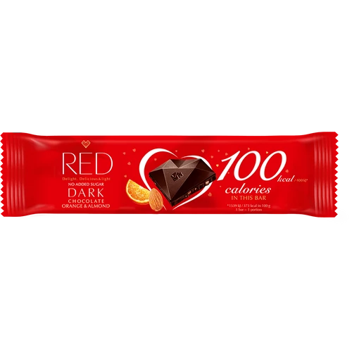 RED Delight Étcsokoládé narancs és mandula darabokkal édesítőszerekkel 26 g