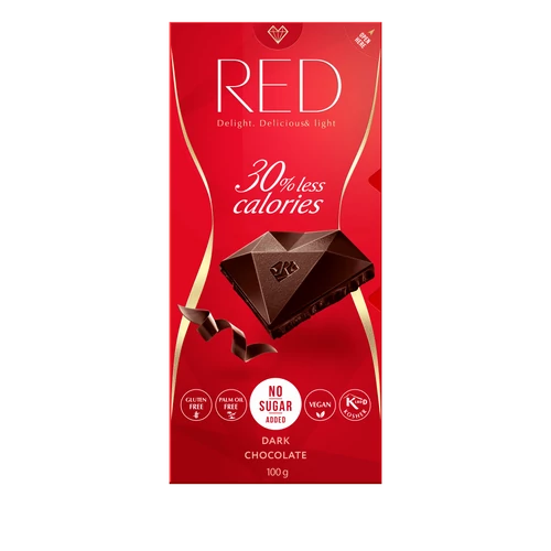 RED Delight Csökkentett energiatartalmú étcsokoládé édesítőszerekkel 100 g