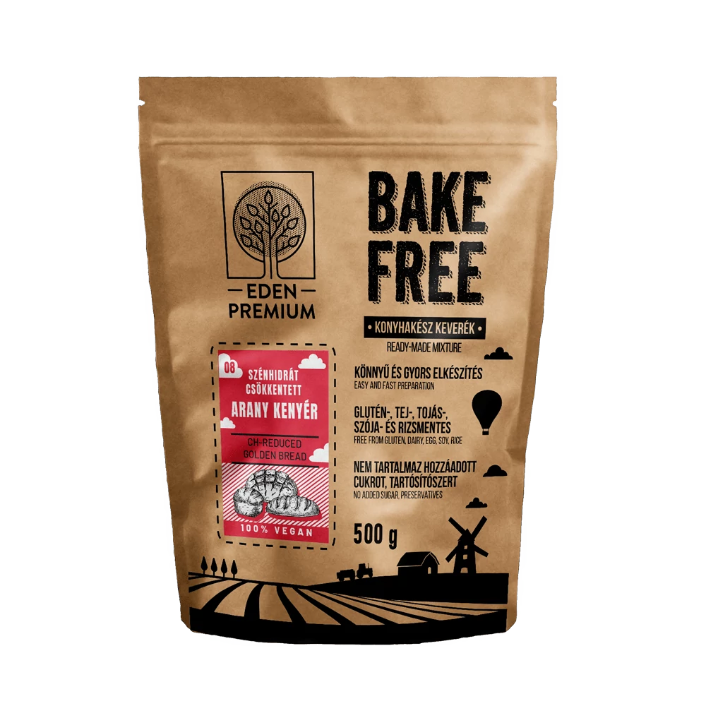 Éden Prémium Bake-Free Szénhidrátcsökkentett arany kenyér lisztkeverék 500 g