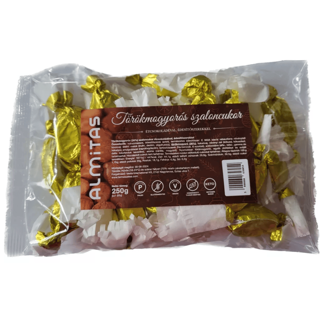 Almitas Törökmogyorós szaloncukor édesítőszerrel (gluténmentes) 250 g