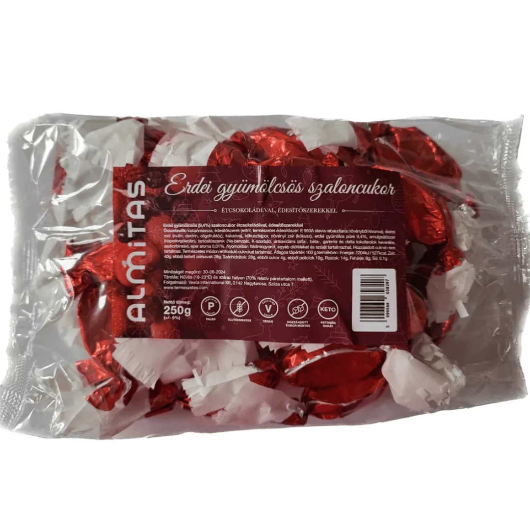 Almitas Erdei gyümölcsös szaloncukor édesítőszerrel (gluténmentes) 250 g