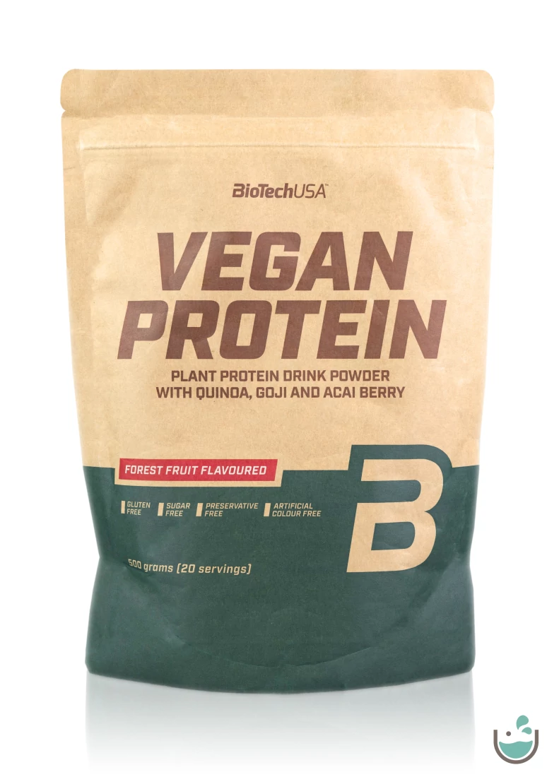 BioTech USA erdei gyümölcsös ízű vegán fehérjepor (gluténmentes) 500 g