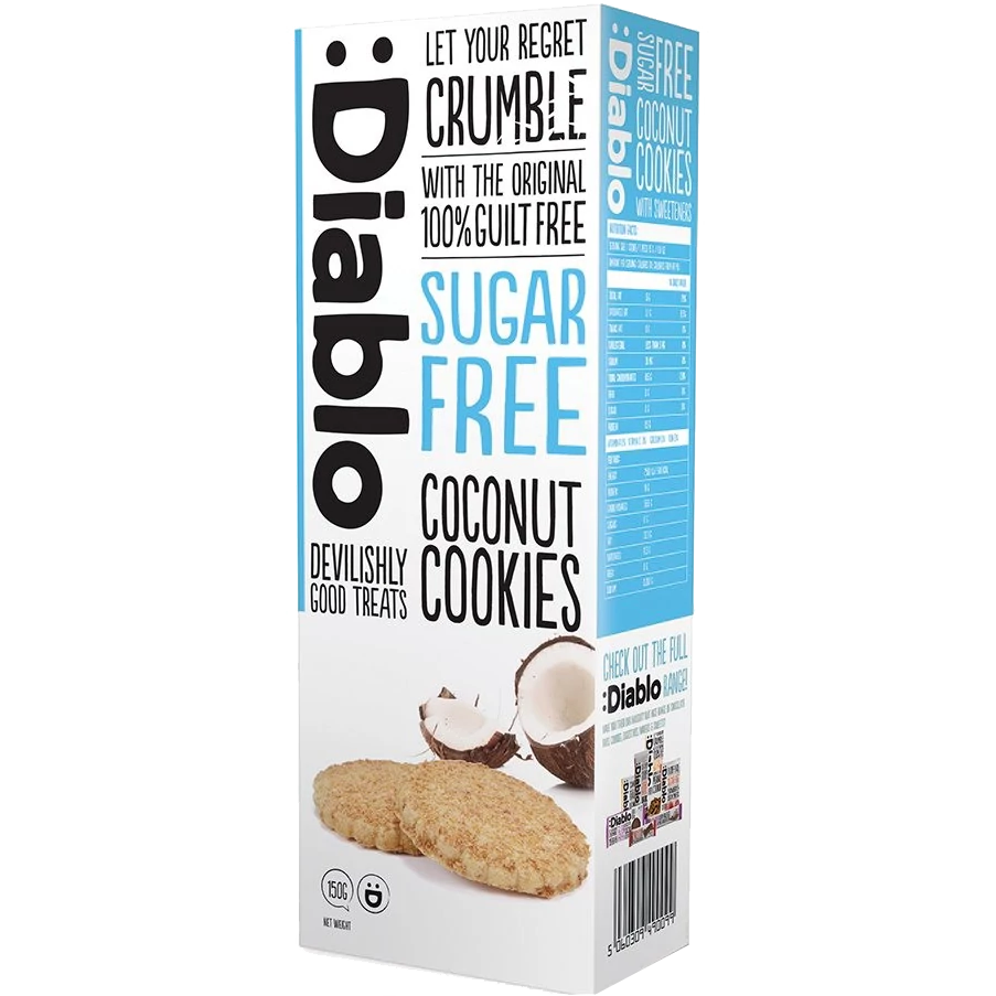 Diablo Cukormentes kókuszos keksz 150 g