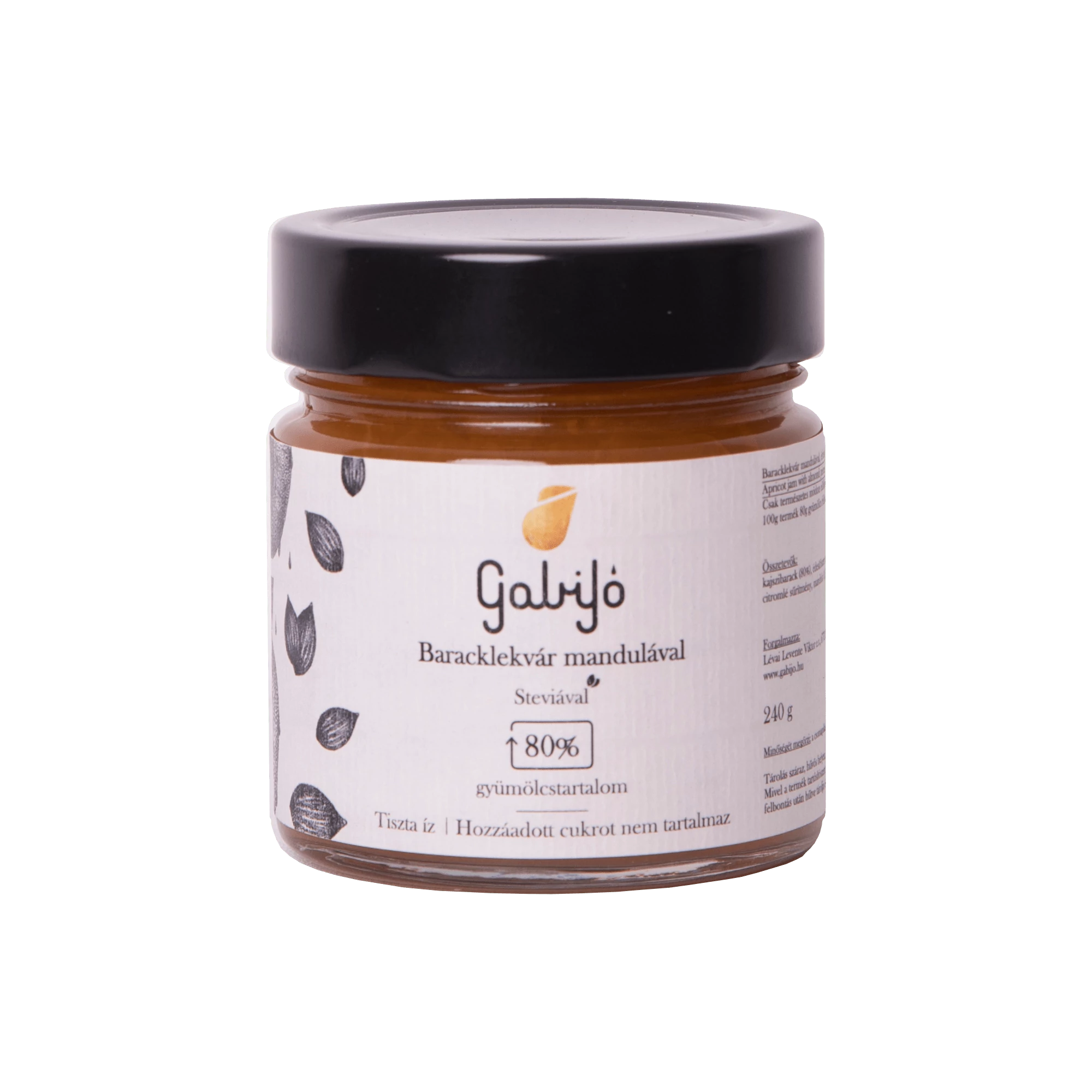 GabiJó Baracklekvár mandulával (hozzáadott cukor nélkül) 240 g