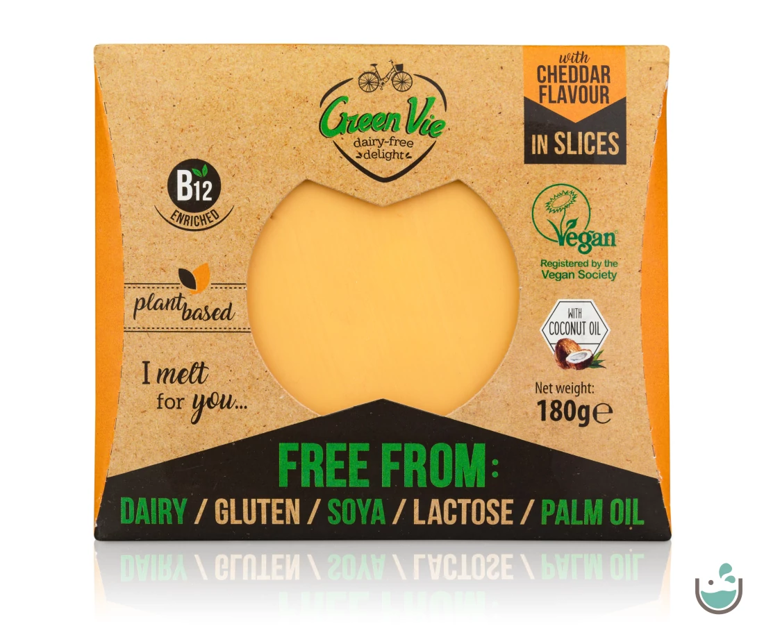 Green Vie Cheddar ízesítésű szeletelt 180 g