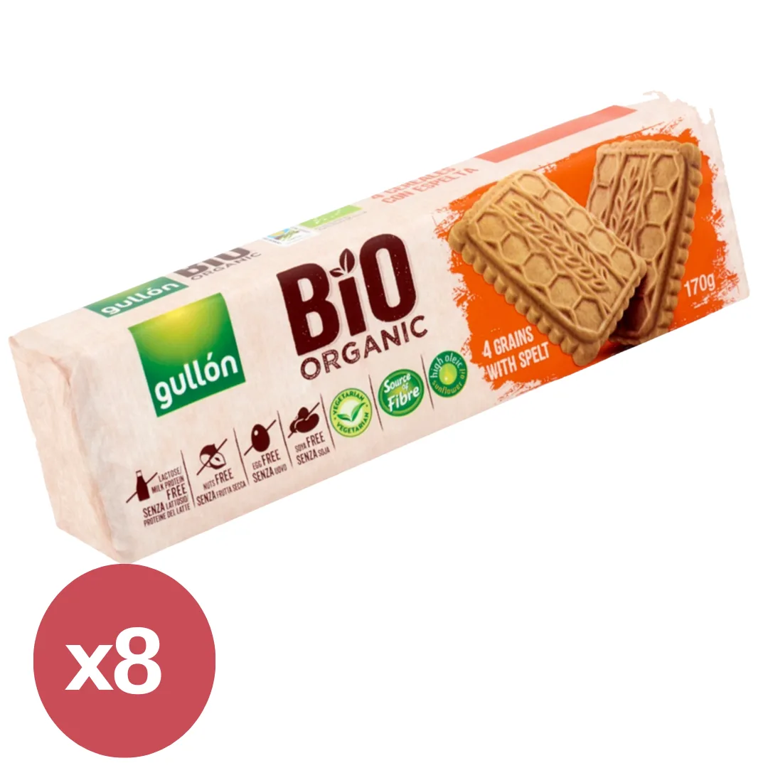 Gullón BIO 4 gabonás keksz 8X170 g