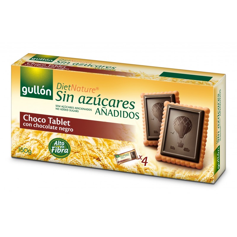 Gullón Choco Tablet - Étcsokoládés keksz hozzáadott cukor nélkül 150 g