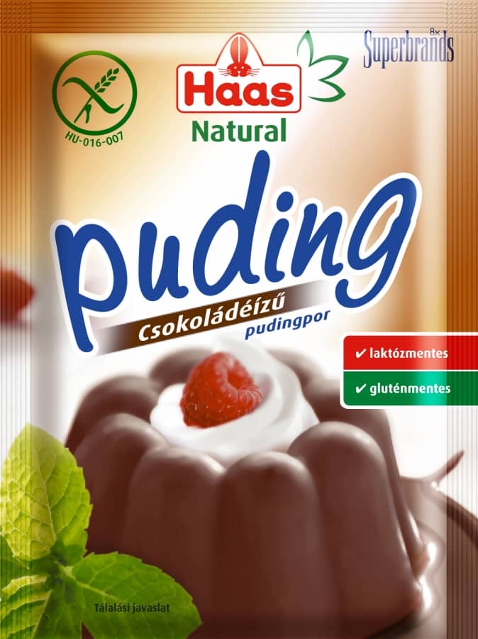 Haas Natural csokoládéízű pudingpor 44 g