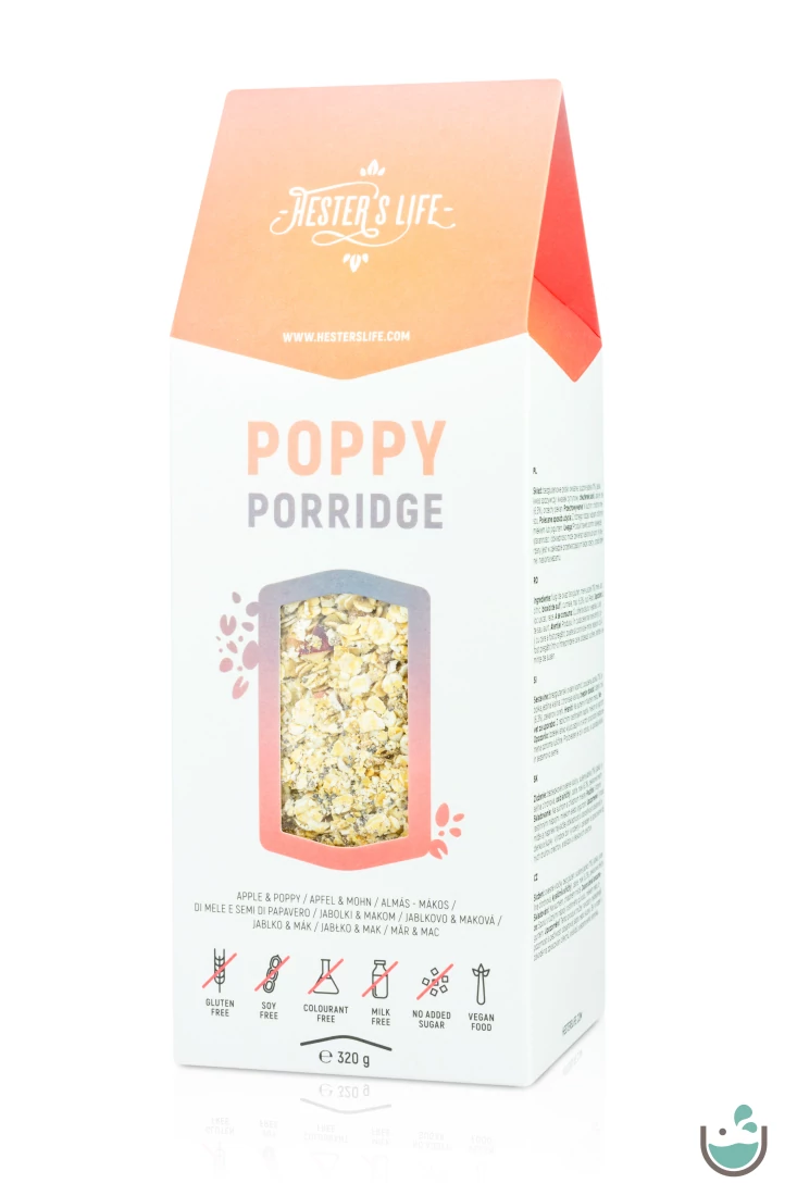 Hester’s Life poppy porridge - almás mákos zabkása 320 g