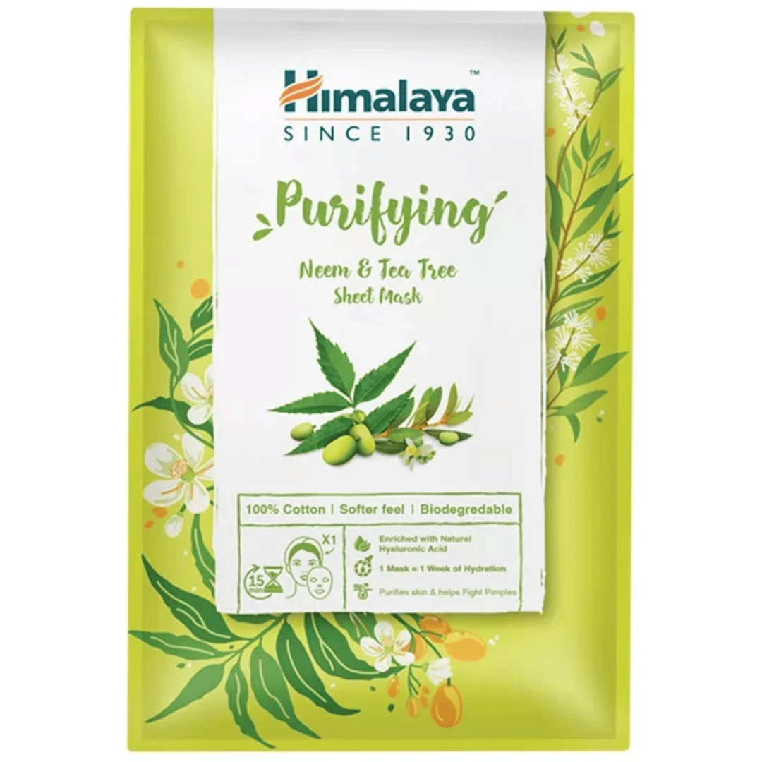 Himalaya Arctisztító textilmaszk nim növénnyel és teafával 30 ml