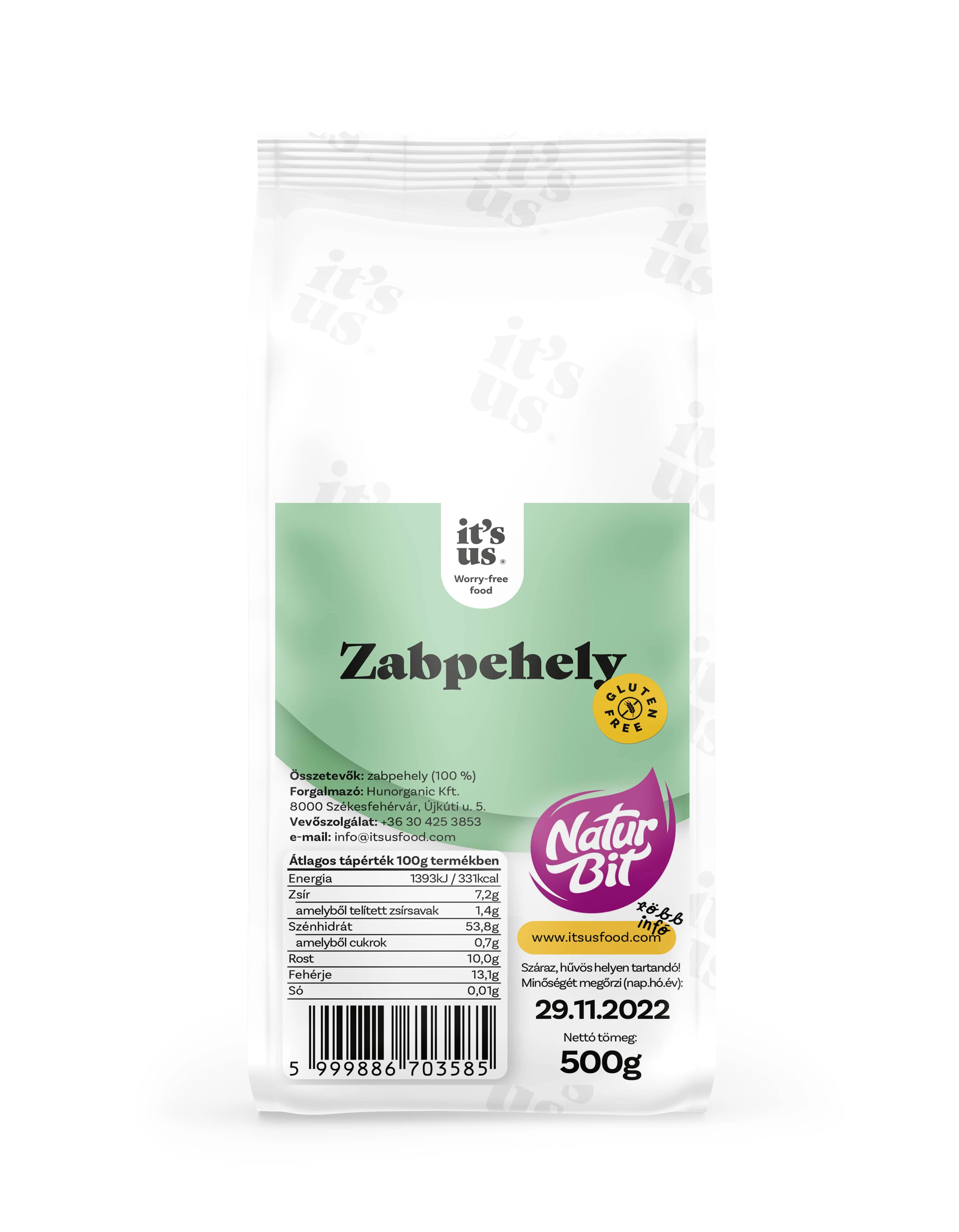 It's us NATURBIT Gluténmentes Zabpehely 500 g