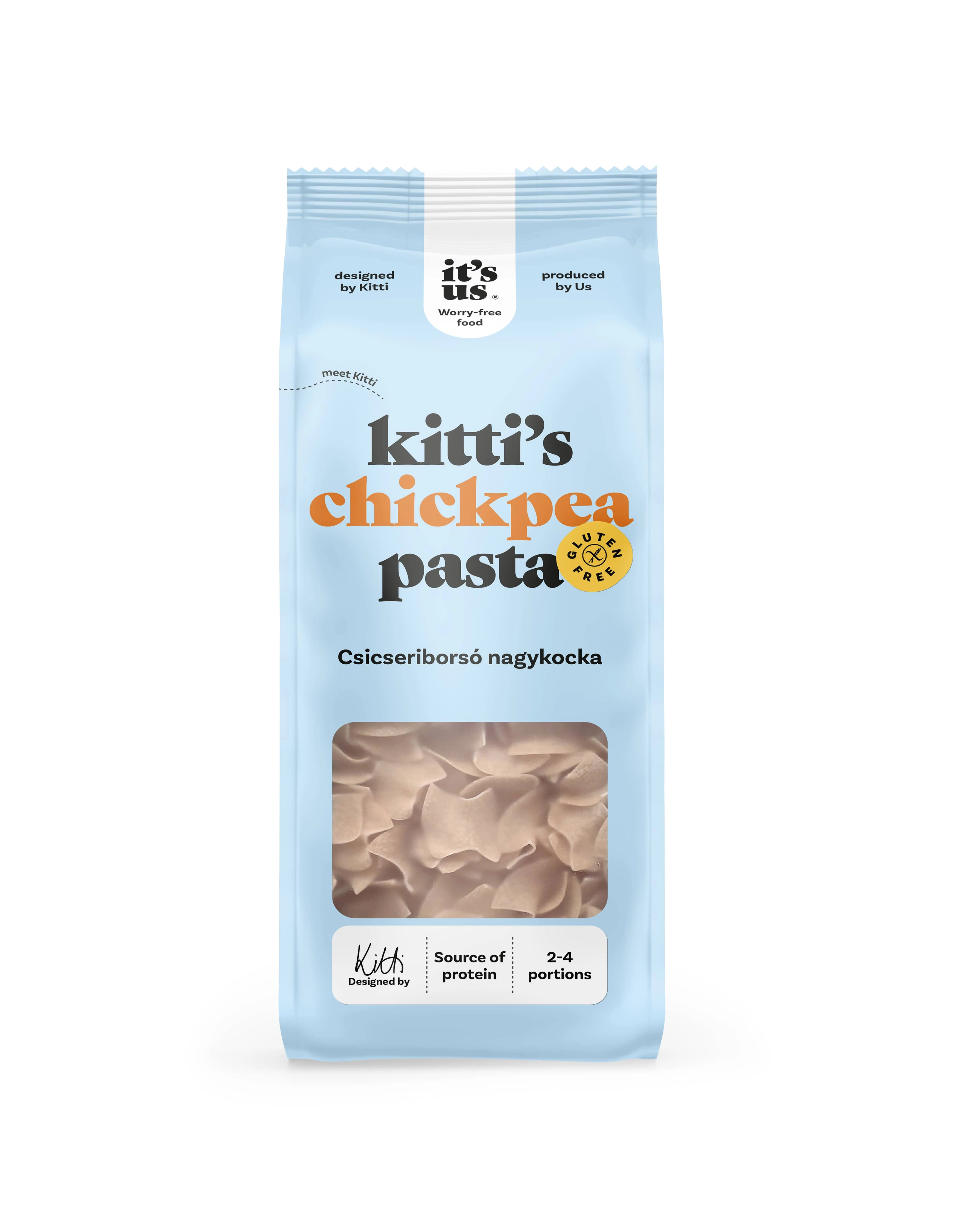 It’s us Kitti’s Gluténmentes csicseriborsó nagy kocka száraztészta 250 g