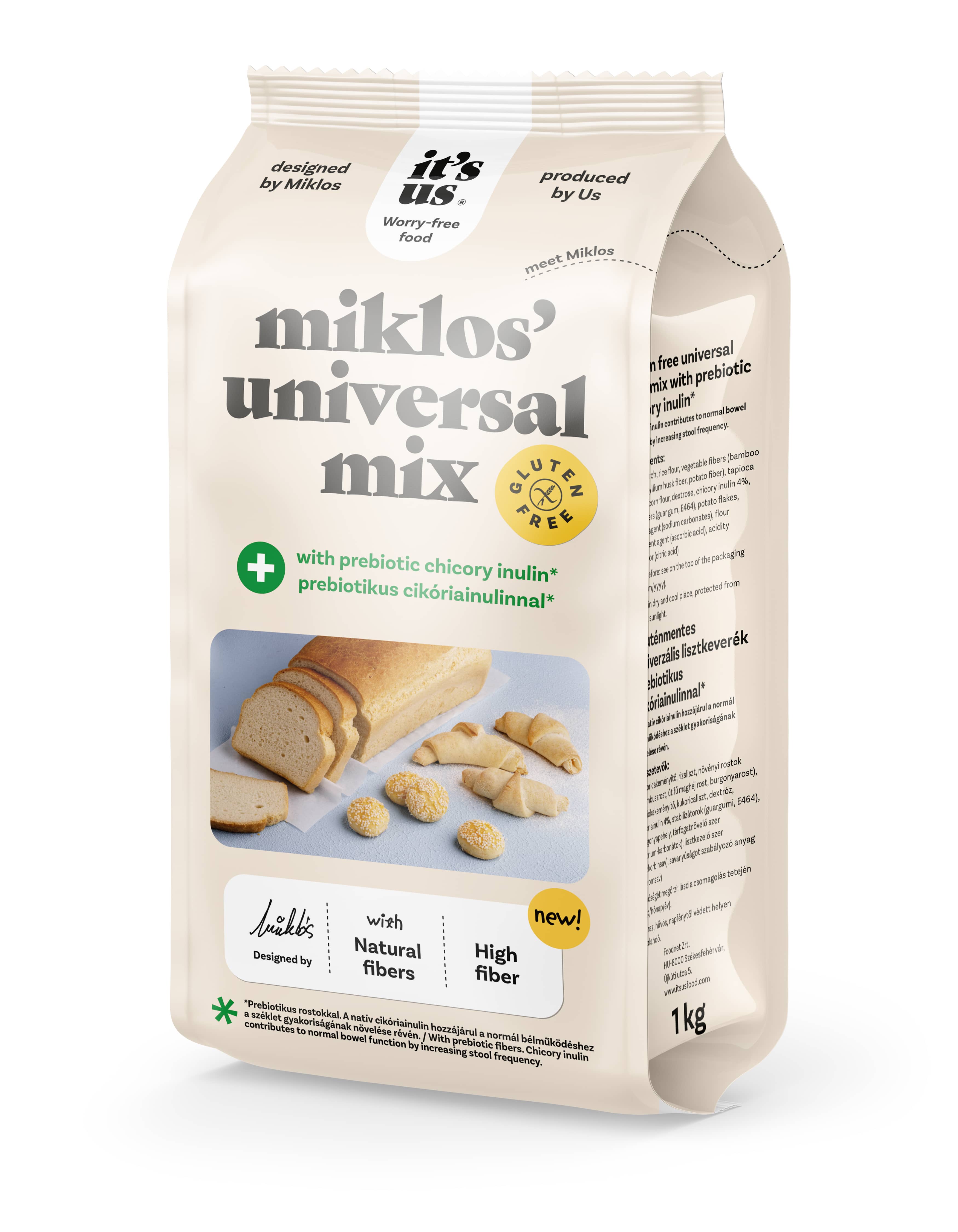 It's us MIKLOS' Universal mix plus lisztkeverék prebiotikus cikóriainulinnal 1000 g