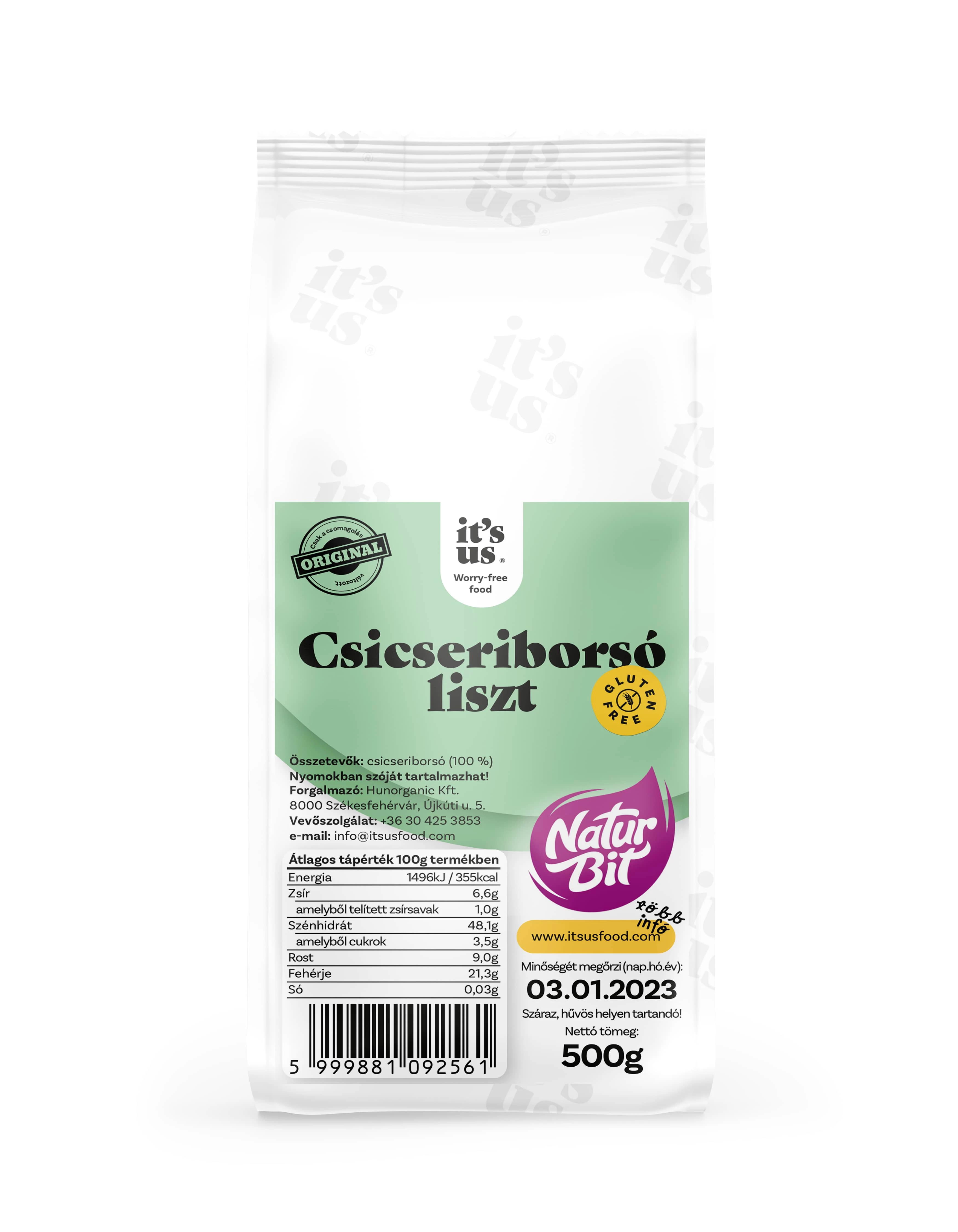 It's us NATURBIT Csicseriborsó liszt gluténmentes 500 g