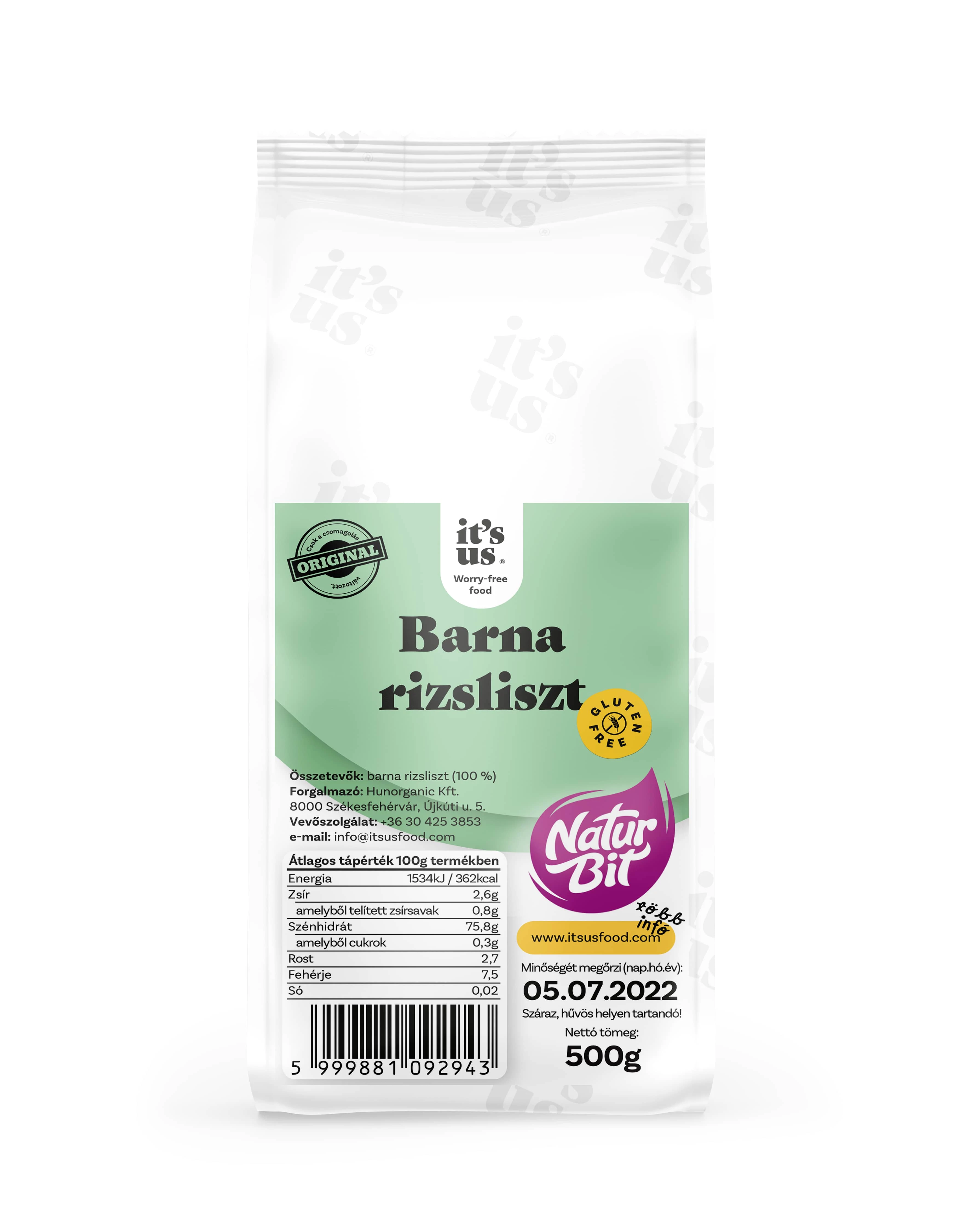 It's us NATURBIT Barna rizsliszt 500 g