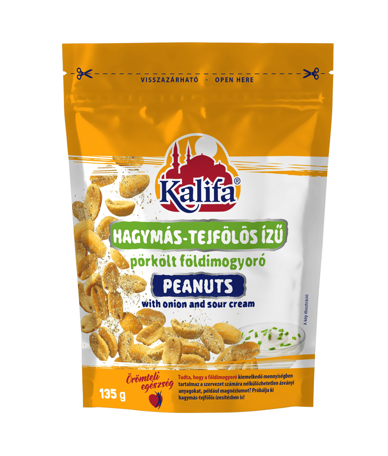 Kalifa Hagymás-tejfölös ízű, pörkölt földimogyoróbél 135 g