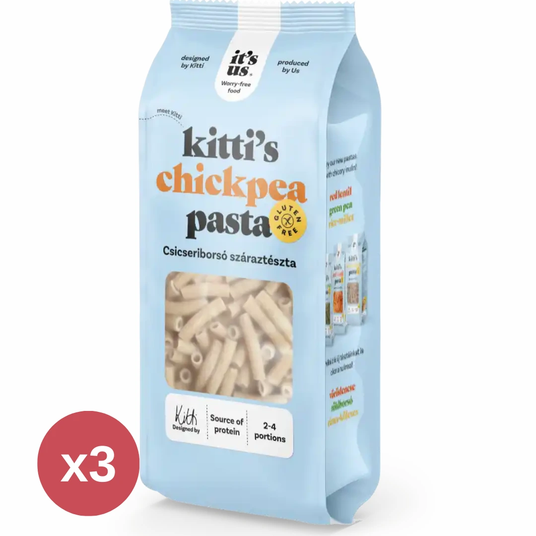 It's us Kitti's Csicseriborsó száraztészta rövid makaróni 3X250 g