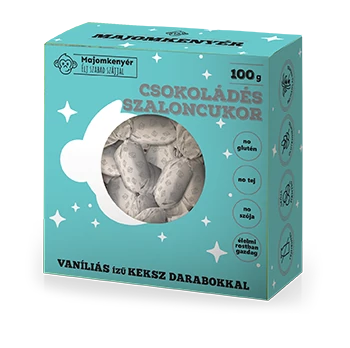 Majomkenyér Csokoládés szaloncukor vaníliás ízű kekszdarabokkal 100 g