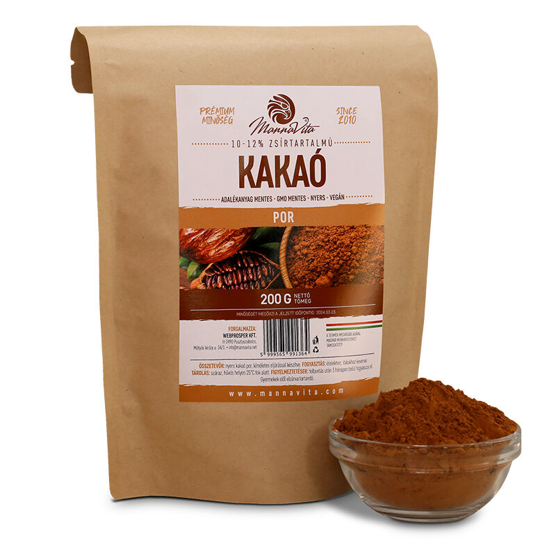 Mannavita Prémium Kakaó por 10-12% zsír tartalommal, 200 g