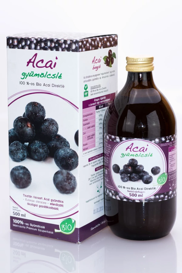 Mannavita Acai gyümölcslé 100%-os, 500 ml