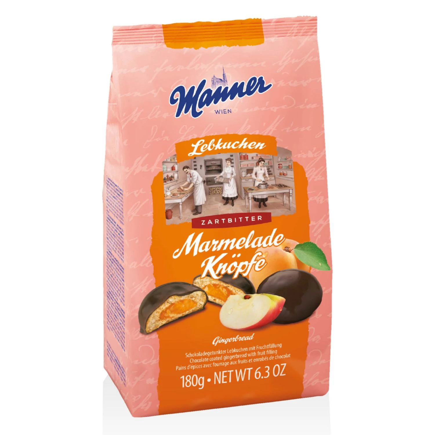 Manner Knöpfe Puszedli Sárgabarackos-almás 180 g (limitált kiadás)
