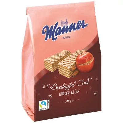 Manner Téli boldogság sültalmás-fahéjas ostya tasakban 200 g