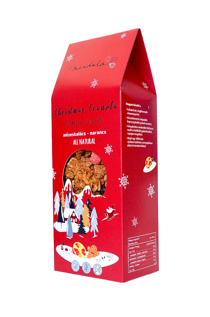 Mendula Christmas granola - mézeskalácsos és narancsos 250 g (limitált kiadás)