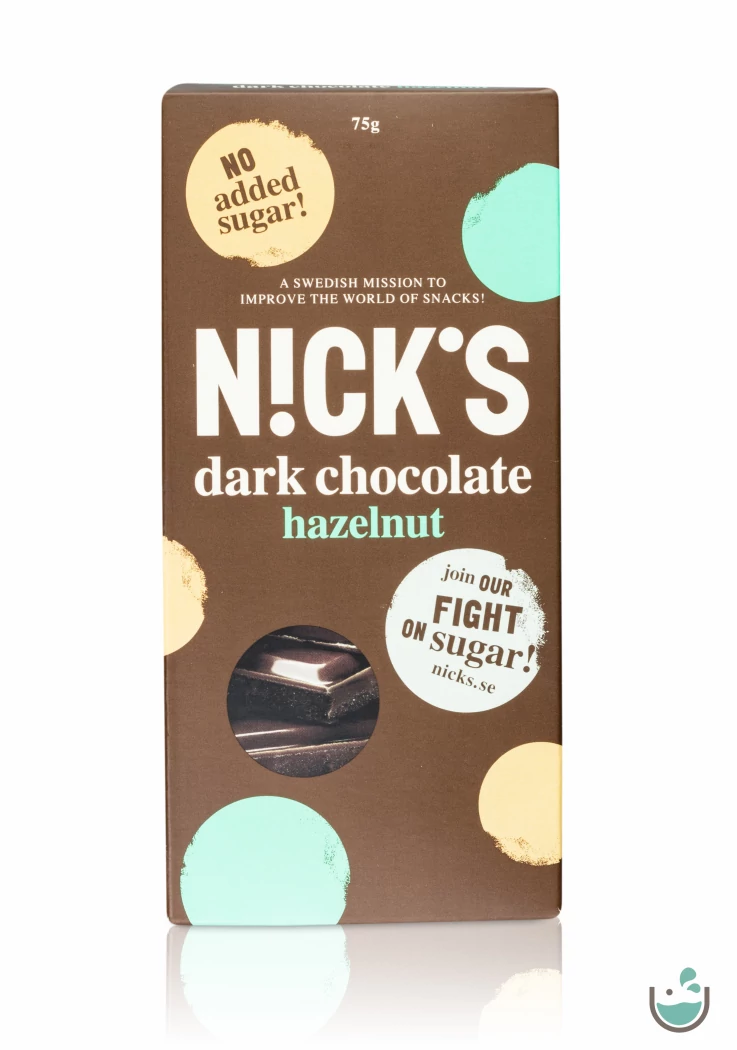 N!ck's gluténmentes táblás mogyorós étcsokoládé (vegán) 75 g