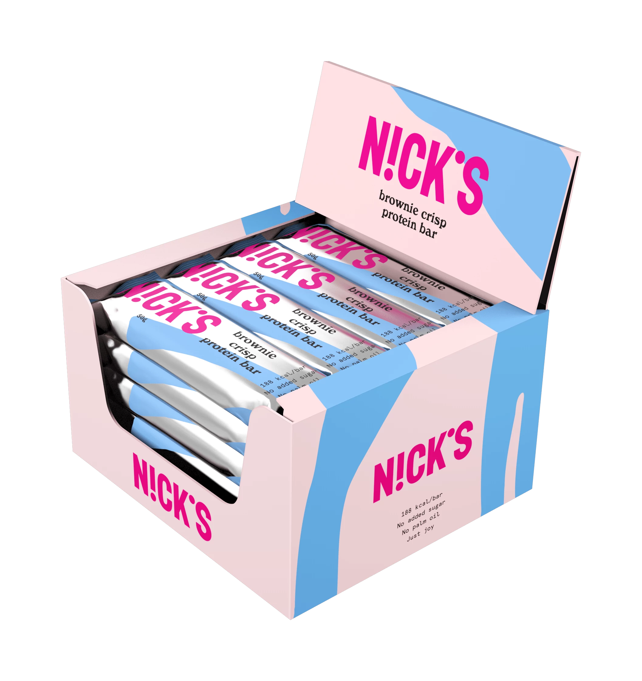 N!ck's Brownie crisp protein bar -  Gluténmentes brownie proteinszelet kínáló 12x50 g (1 db ajándék)
