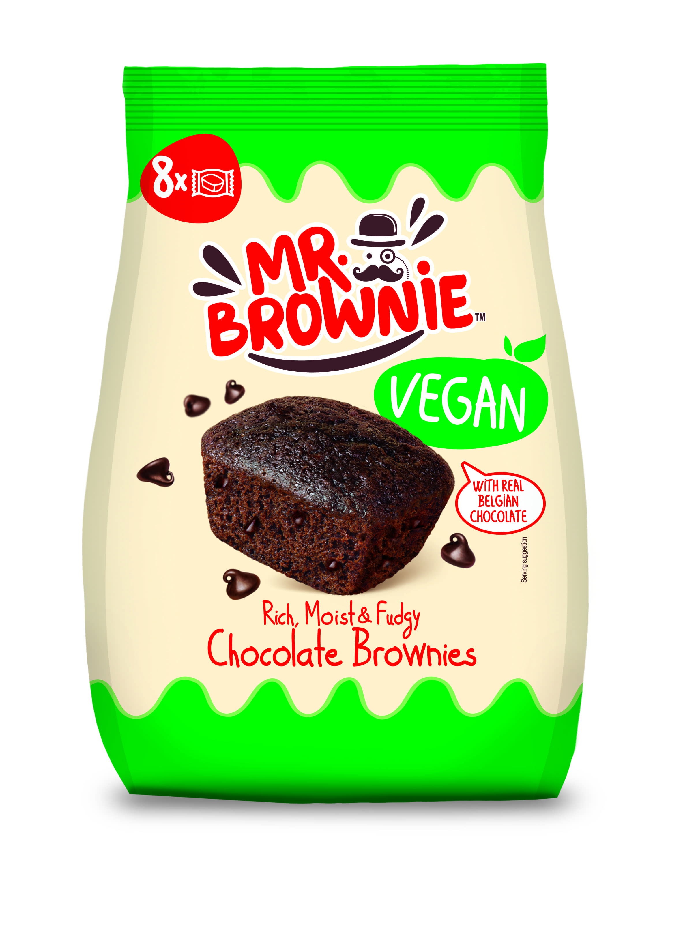Mr. Brownie Vegán Brownie Belga Csoki darabokkal 200 g
