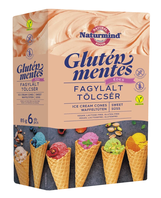 Naturmind Gluténmentes fagylalt tölcsér - édes 85 g (6db)