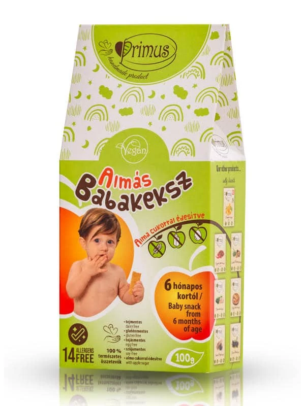 Primus kézműves vegán almás babakeksz (gluténmentes) 100 g