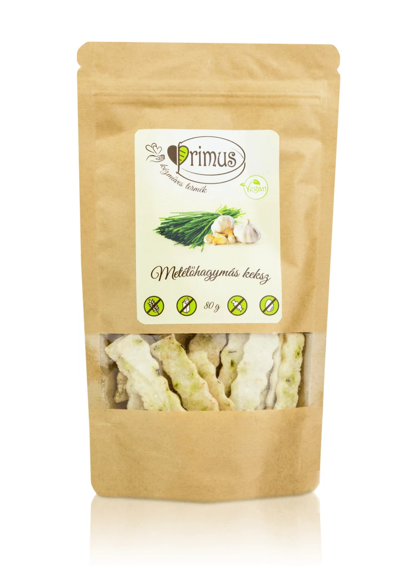 Primus kézműves vegán metélőhagymás keksz (gluténmentes) 80 g