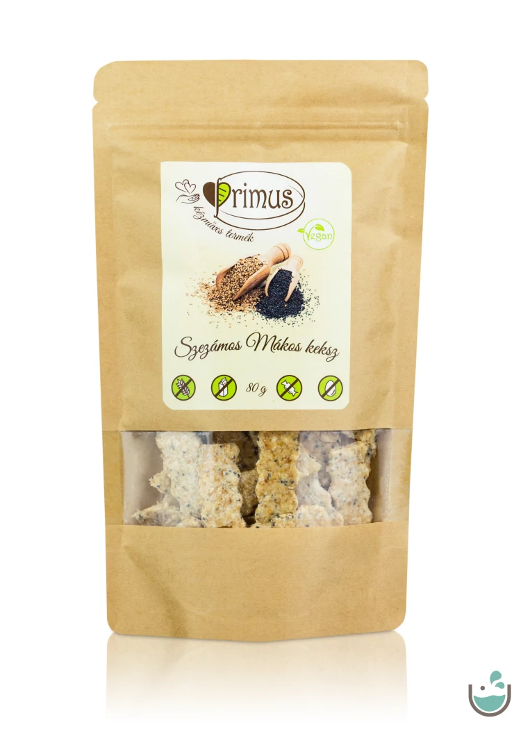 Primus kézműves vegán szezámos mákos keksz (gluténmentes) 80 g