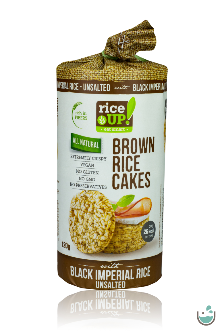 Rice UP! Natúr puffasztott teljes kiőrlésű barna rizs szelet fekete rizzsel 120 g