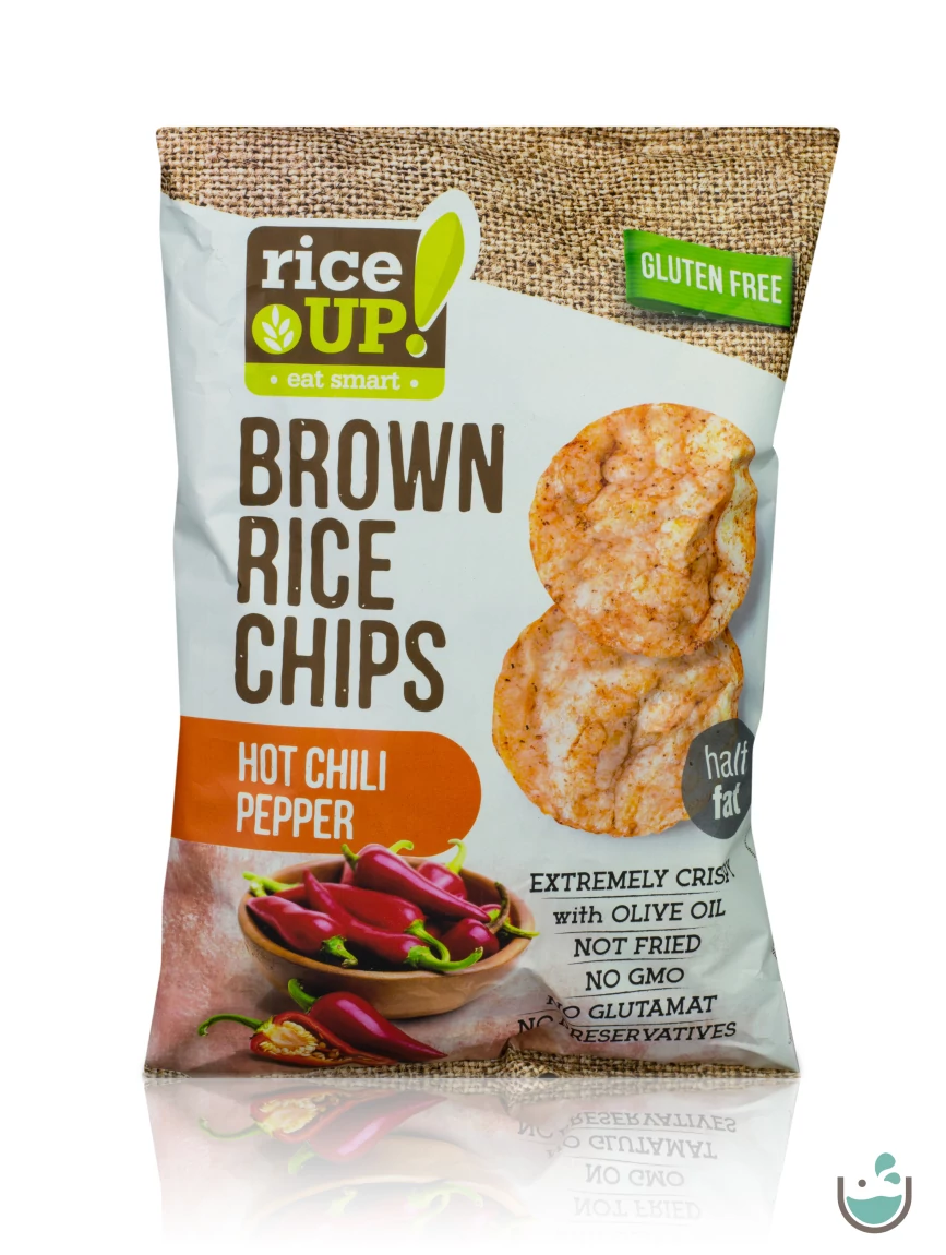 Rice UP! csípős chili paprika ízesítésű barna rizs chips 60 g