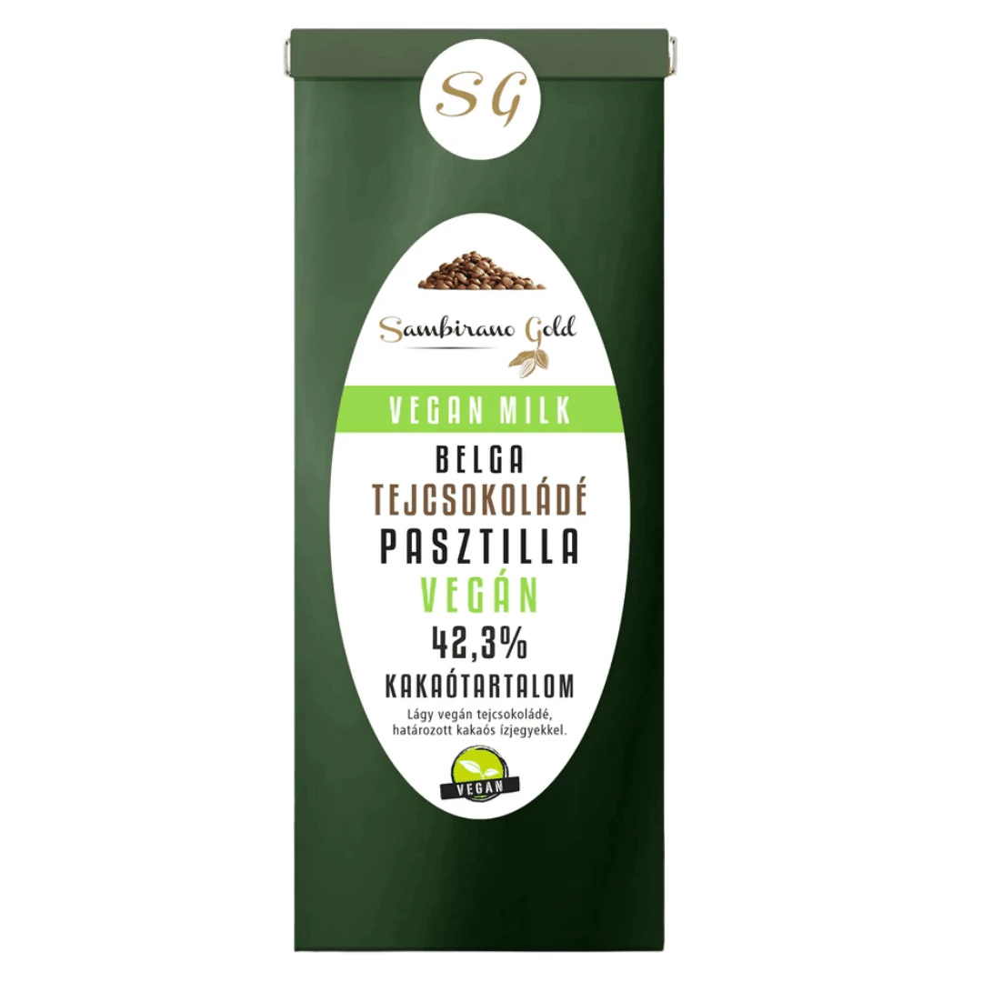 Sambirano Gold Vegan Milk - Vegán tejmentes tejcsokoládé pasztilla 100 g