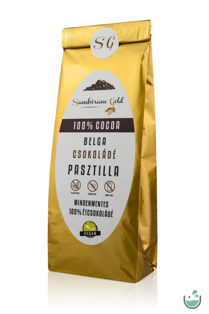 Sambirano Gold – 100% kakaótartalmú belga étcsokoládé pasztilla 100 g