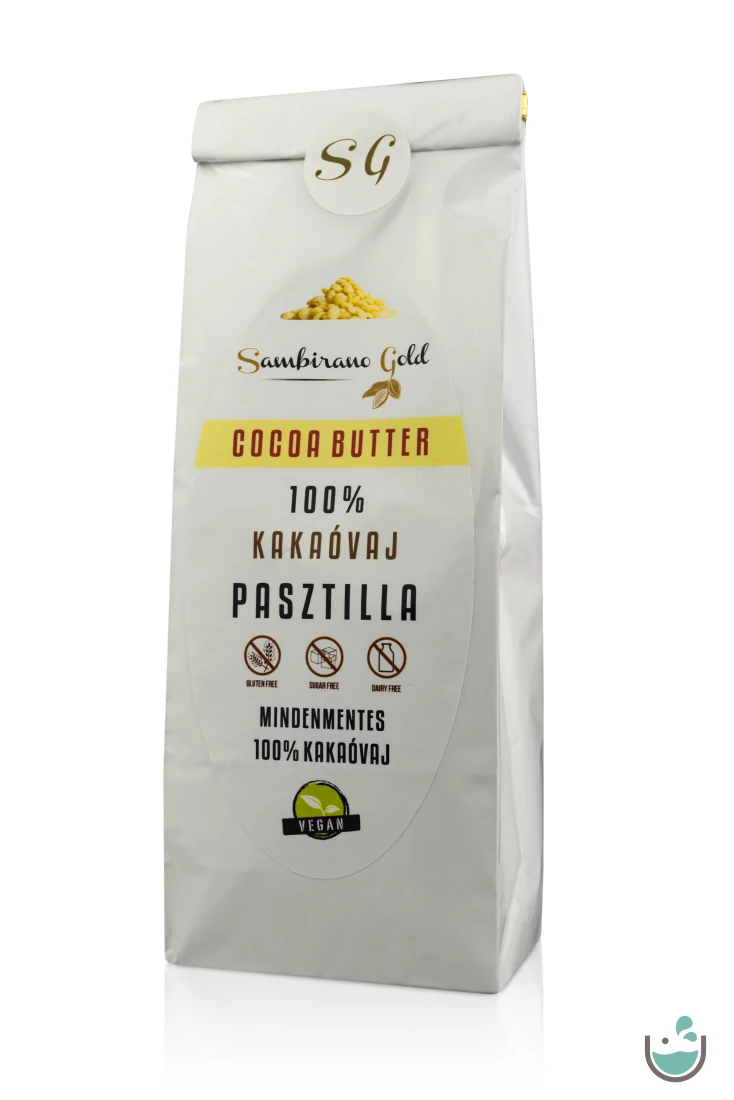 Sambirano Gold – 100% tisztaságú prémium belga kakaóvaj pasztilla 100 g